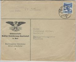 207 Firmenbrief aus WEINFELDEN 30.X.43 nach Gabris Wuppenau