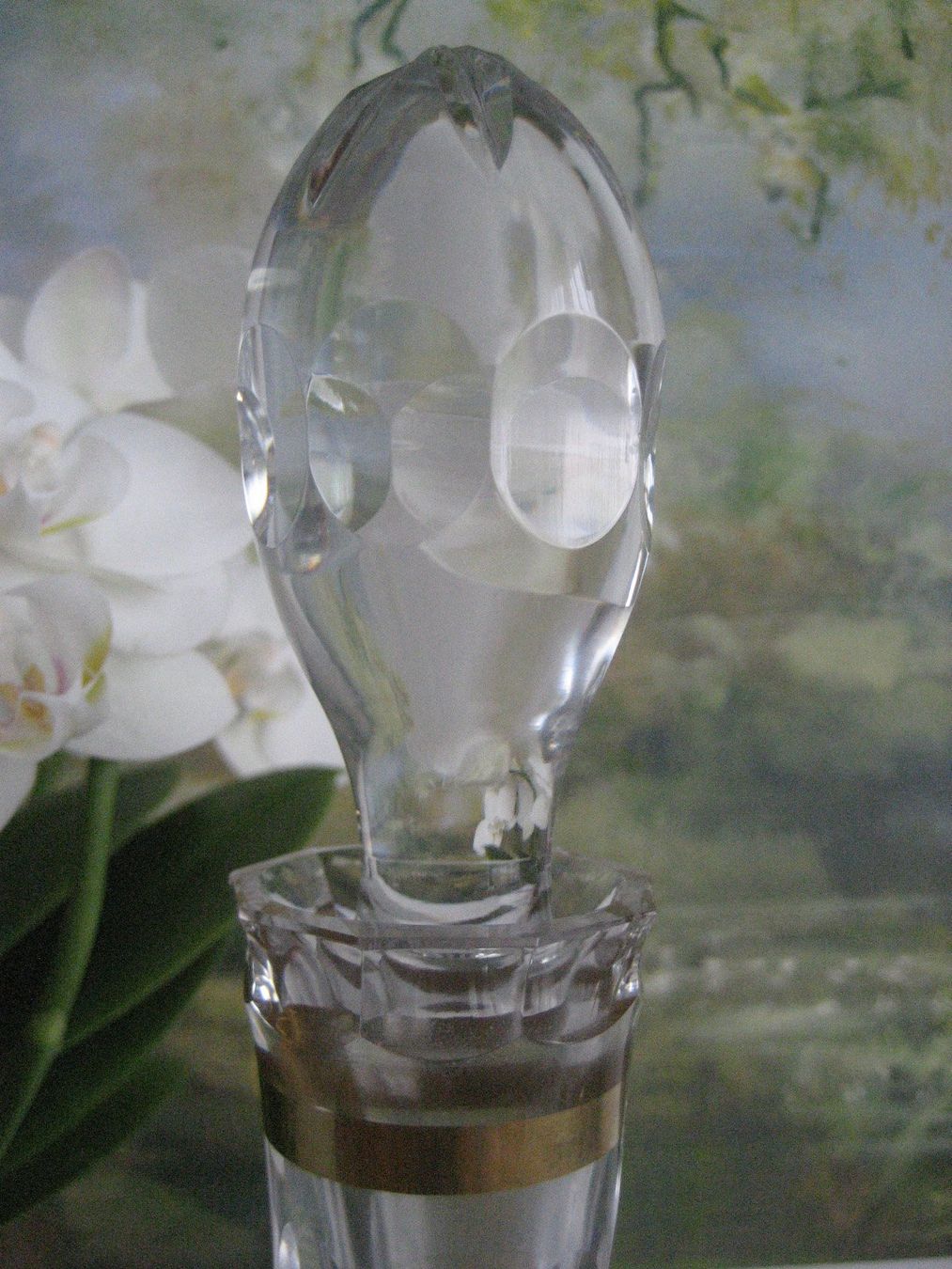 Caraffe: Alte imposante Kristall Glaskaraffe Karaffe mit Glasschliff – Usato da Rieden SG venduto da severem13 3