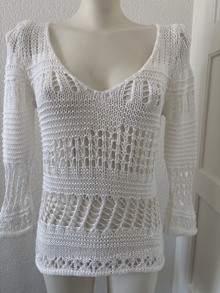 Maglioni & Felpe: MyAe Sommer-Strickpullover, weiss, Gr.S – Usato da langenthal venduto da rundholz7 1