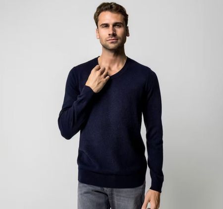 Kaschmir Pullover - V-Neck - Navy Blau - NEU!