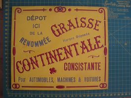 Carton publicitaire Graisse CONTINENTALE pour automobile