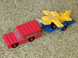 Lego Auto mit Flugzeug Anhänger #660 Legoland 41-Teile 1975.