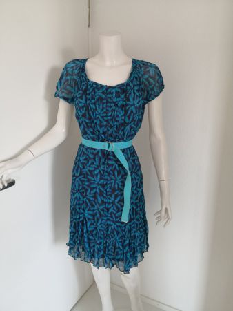 🤩S.OLIVER PLISSEE KLEID SCHWARZ-TÜRKIS NEUWERTIG