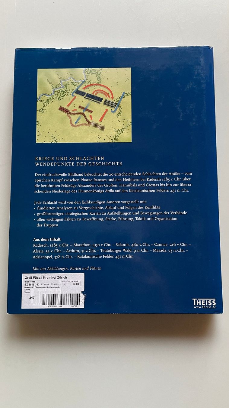 Libri: Die Grossen Schlachten der Antike – Usato da Glattfelden venduto da cybermaxx 1