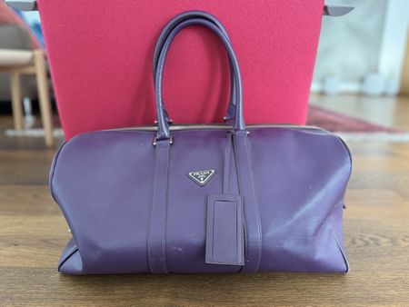 Prada Reisetasche Weekender Violet, Saffiano Leder