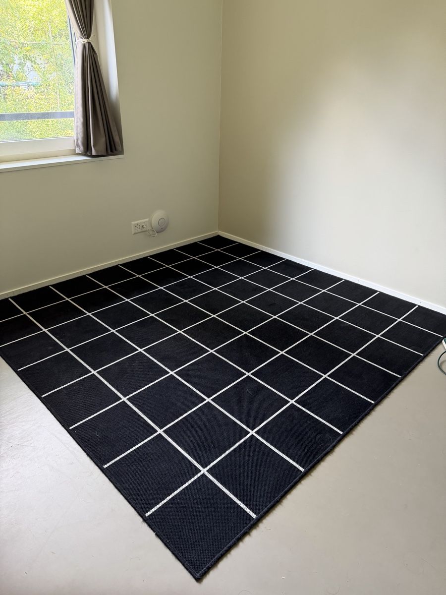 IKEA SVALLERUP Reversible Rug – Black & White (200 × 200 cm) (D ...