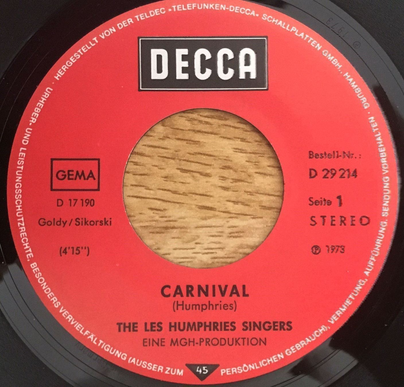 Vinyles: THE LES HUMPHRIES SINGERS - CARNIVAL – D'occasion à Bussigny par vinyl-pas-cher 2