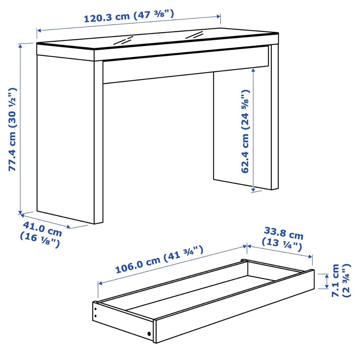 Ikea Schminktische: Malm Schminktisch 120x41cm – Gebraucht aus Amriswil von zoey_M 1