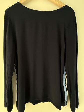Damen Langarmshirt Street One, dunkelblau mit Seitenstreifen