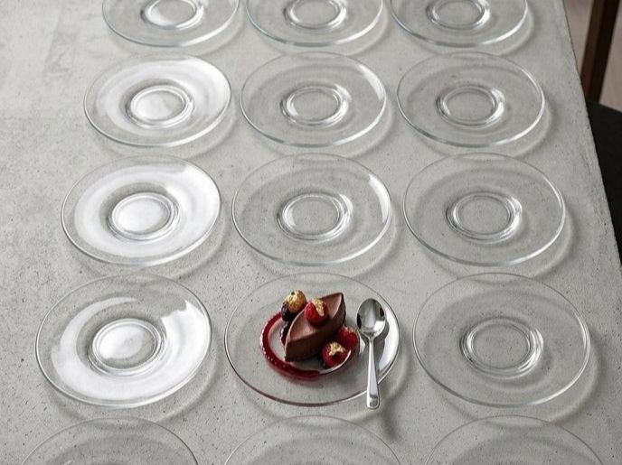 Piatti: Glas Dessertteller / Teelicht halter - 18 Stück Teller – Usato da Zürich venduto da danihell