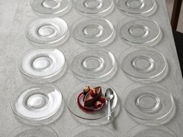 Glas Dessertteller / Teelicht halter - 18 Stück Teller