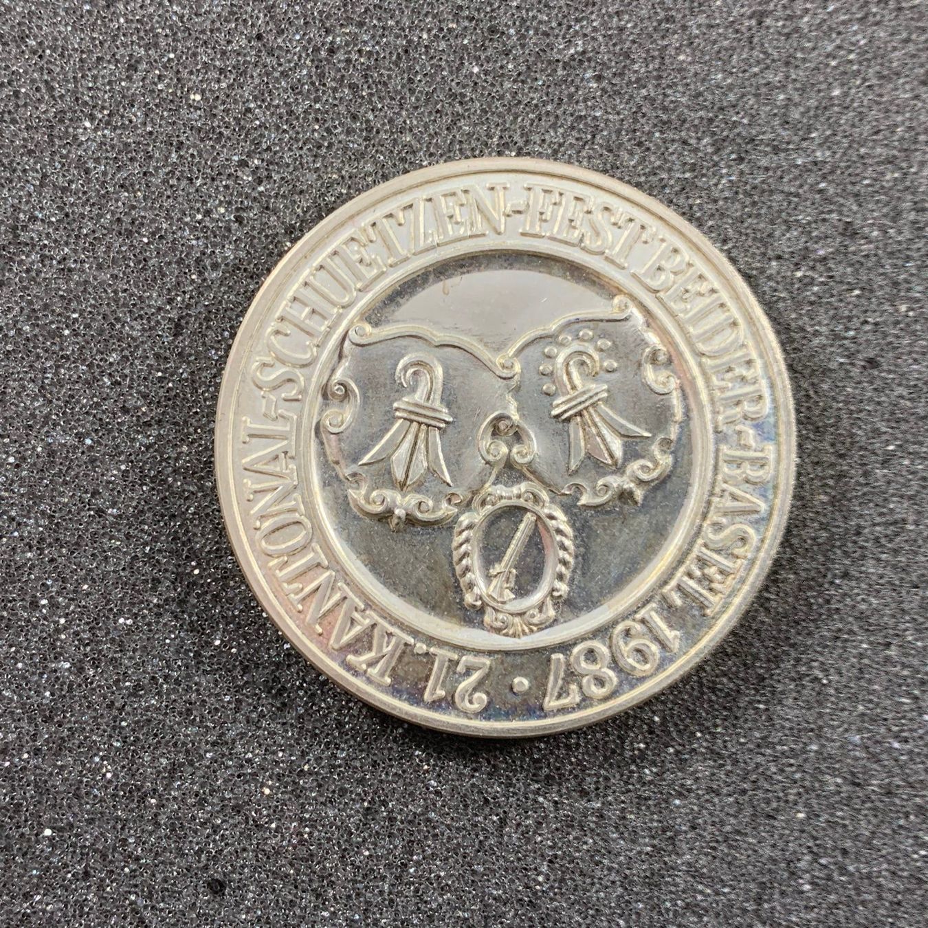 Medaglie: Kant. Schützenfest Silber Basel 1987 – Usato da Reitnau venduto da tb-muenzen
