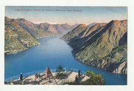 AK Lago di Lugano Monte San Salvatore Verso Poriesa 1919