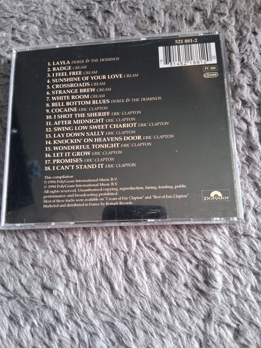 CDs: ERIC CLAPTON    THE CREAM OF CLAPTON    CD – Gebraucht aus Wetzikon ZH von Ramones01 1