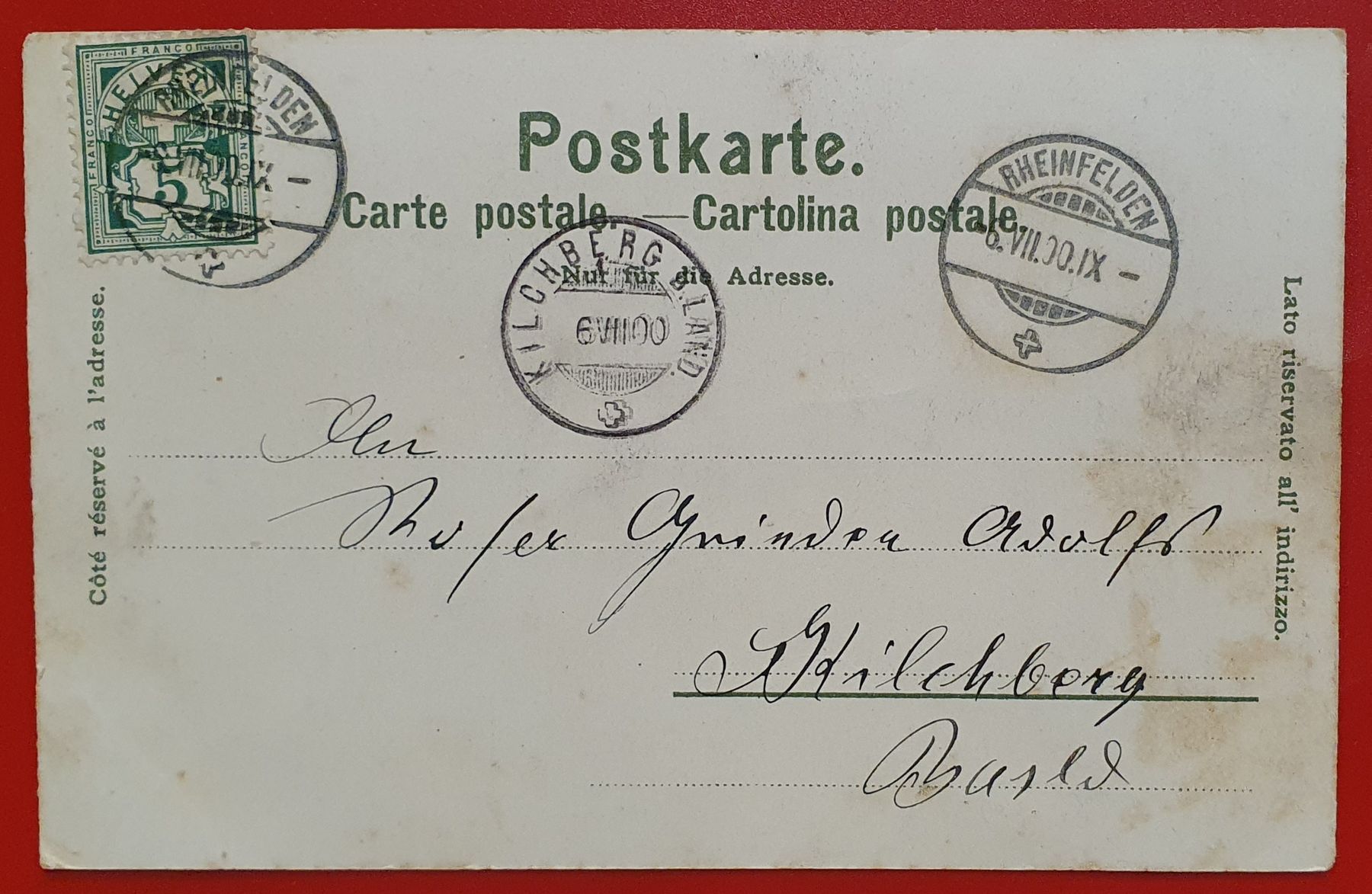Ansichtskarten: Gruss aus Rheinfelden 1900 – Gebraucht aus Kreuzlingen von Rschweiz1 1
