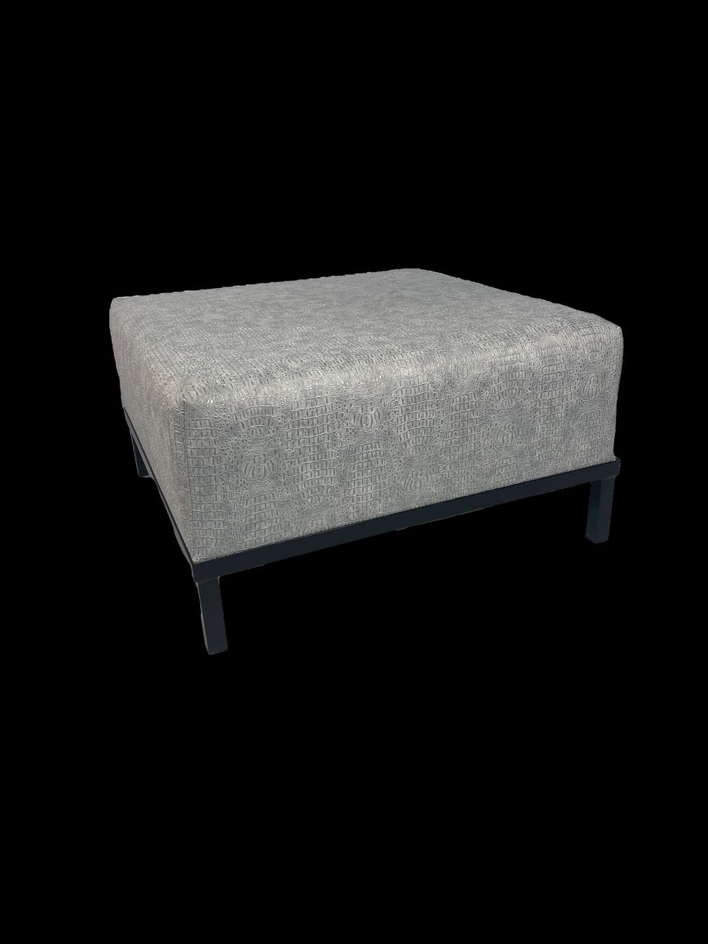 Sgabelli: Hocker XL_Silber-Krokodil Optik_80x45cm – Usato da Bremgarten AG venduto da outdoorlounge 2