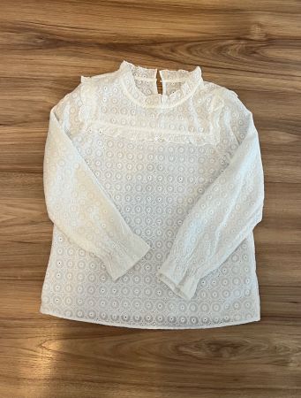Cotton white blouse, size M, like new