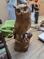 Holz Eule, Handgeschnitzt 18cm (DR)