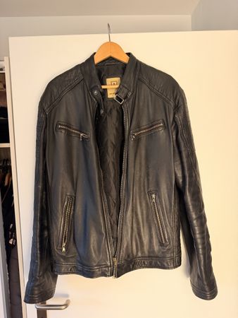 Herren Bikerjacke Echtleder schwarz Grösse 3XL NEU
