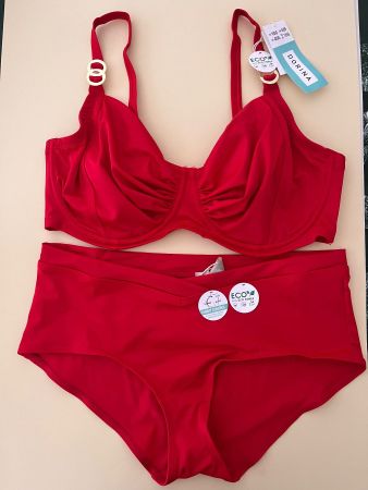 DORINA, Bikini OPIO, Grösse 90G/XL, Rot (mit Miederhose)