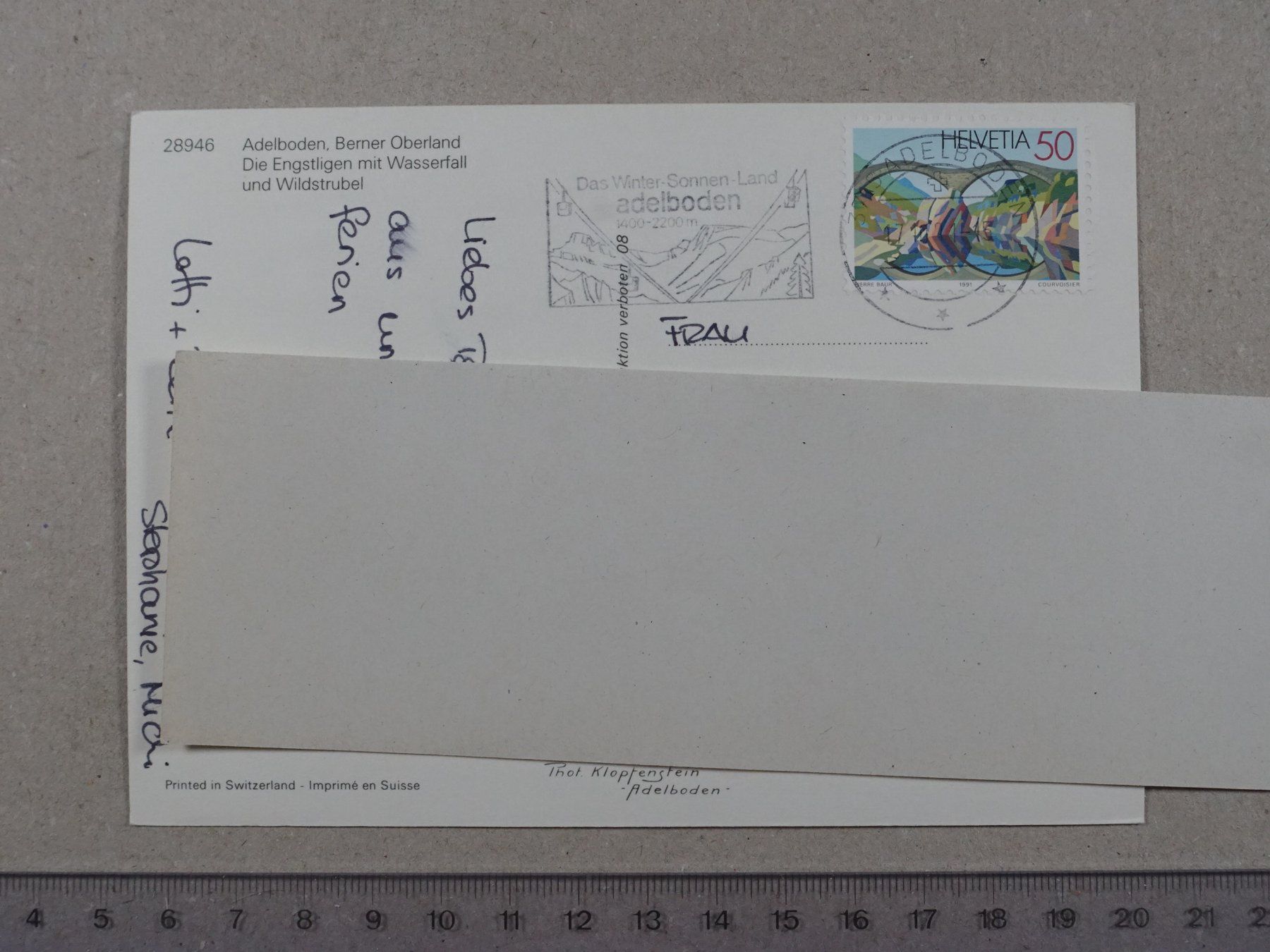 Cartoline postali: Adelboden, 1991, Engstligen, Wasserfall – Usato da Lenzburg venduto da fh1 1
