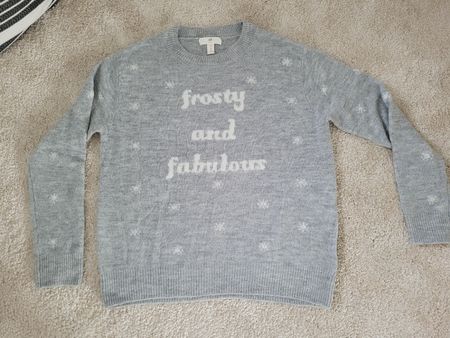 Damen Pullover grau mit Aufdruck Grösse M H&M
