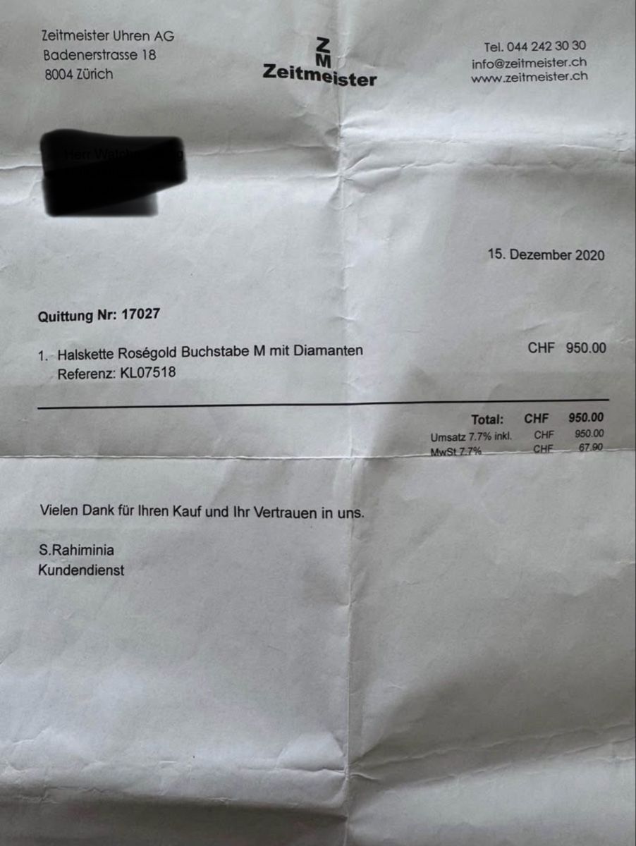 Ketten: Buchstabe M Goldkette mit Diamanten – Gebraucht aus Winterthur von pcu_9zbd 2