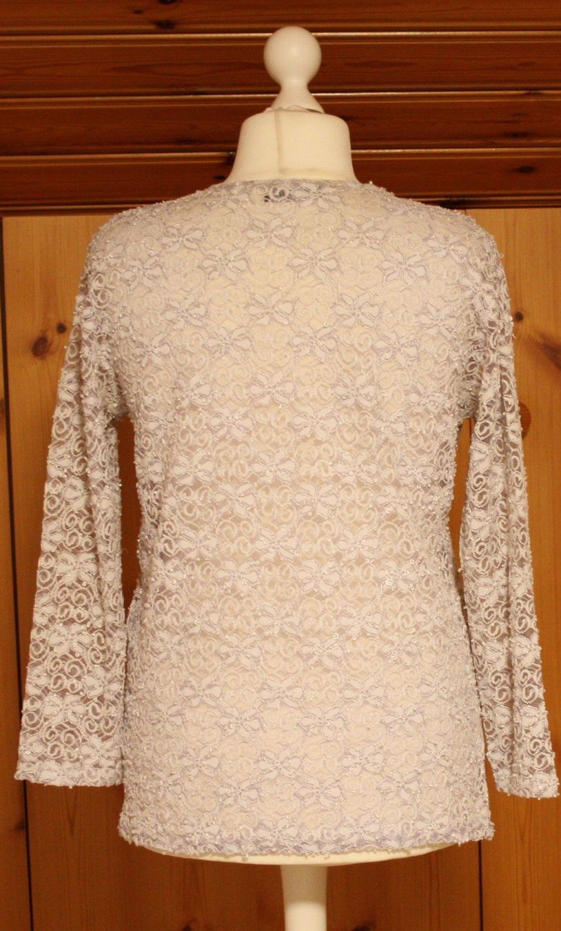 Camicette: Bluse Spitze BENELUXE weiss - lila Gr. M – Usato da Flüelen venduto da Diversicum-Vintage 3