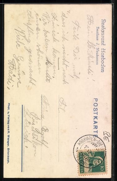 Cartoline postali: Horboden /Bern, Restauratn Horboden, Bes – Usato da Berlin venduto da bartko-reher 1