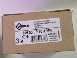 Schmelzsicherung 80A Gg LP MR 400v Sicherung Weber  NH00