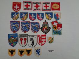 25 verschiedene Stoff-Patch Aufnäher