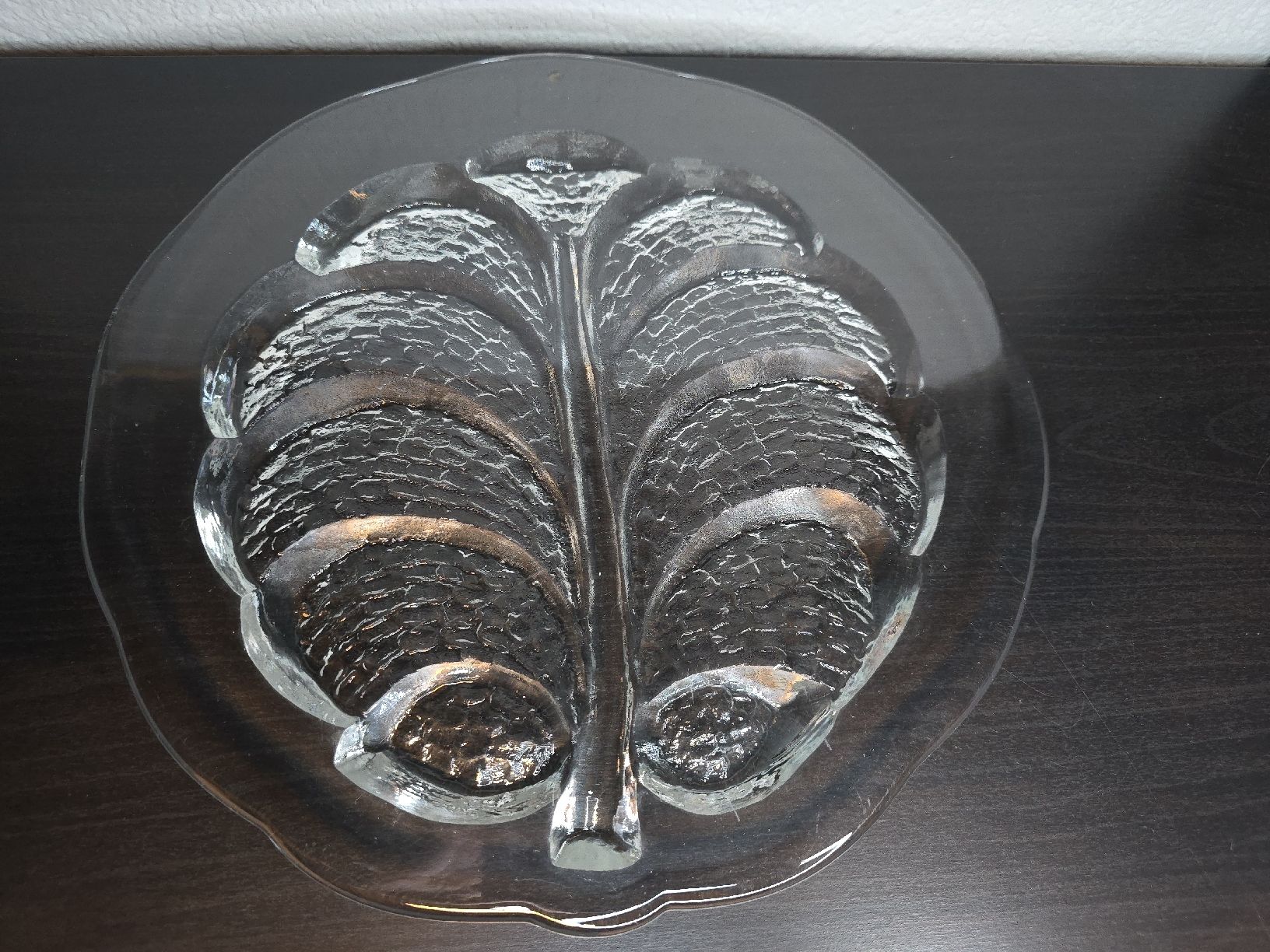 Piatti di portata: Tortenplatte Orrefors Eden Leaf von Lars Hellsten Uranglas – Usato da Flamatt venduto da Tyrael01 1