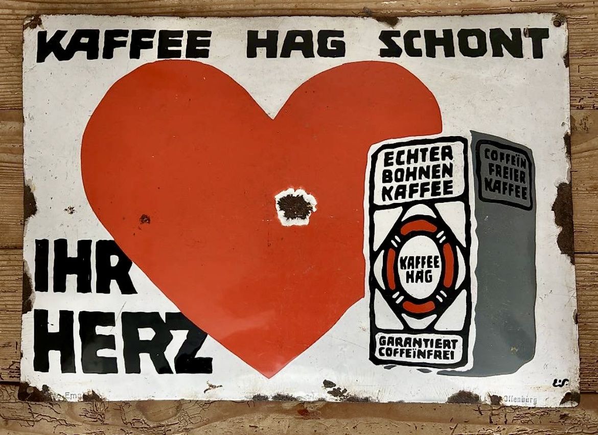 Insegne: Emailschild Kaffee Hag – Usato da Niederwil SO venduto da Hummeln_im_Hintern