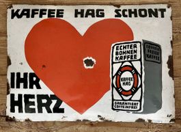 Emailschild Kaffee Hag