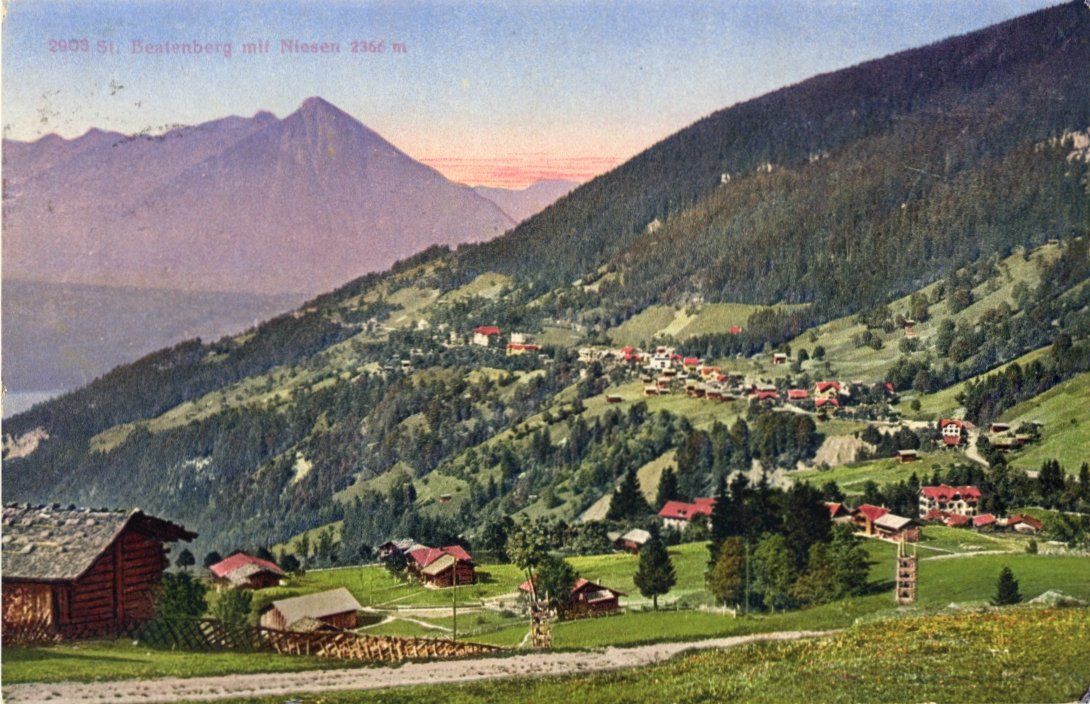 Cartoline postali: Beatenberg  BE     mit Niesen – Usato da Brig venduto da Valcards54