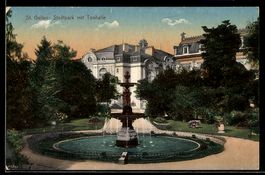 AK St. Gallen, Stadtpark, Zierbrunnen mit Tonhalle