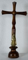 Antikes Holz Standkreuz Tischkreuz Madonna Volkskunst 33cm