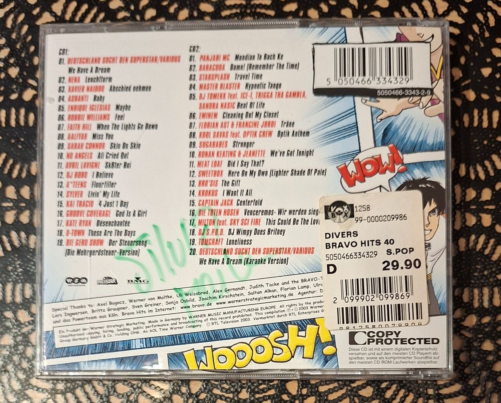 CDs: Bravo Hits 40, Doppel CD, 2003, Hit Compilation, Sampler – Gebraucht aus Amriswil von Celini3 1