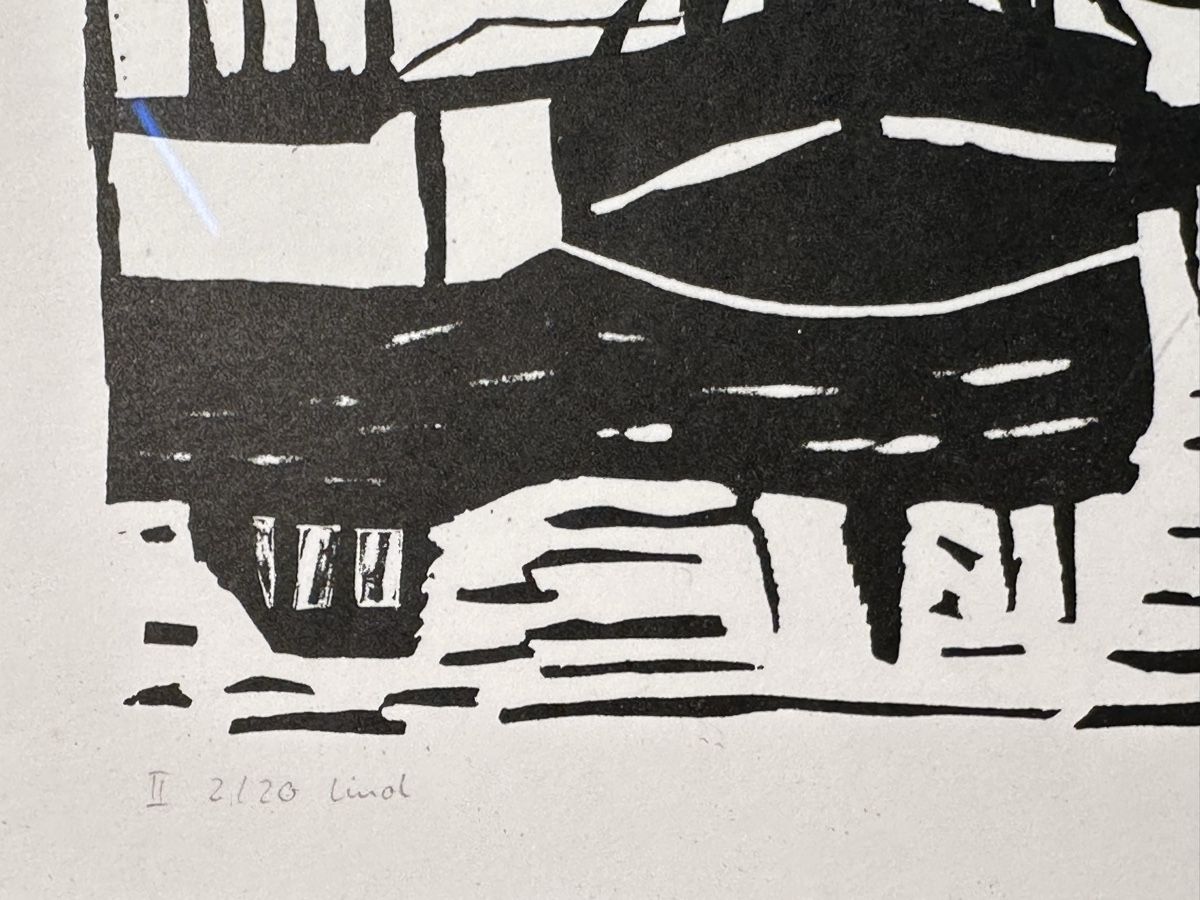 Incisioni: Linogravure originale signée encadrée 21/20 – Usato da Lausanne venduto da artnouveau04 2