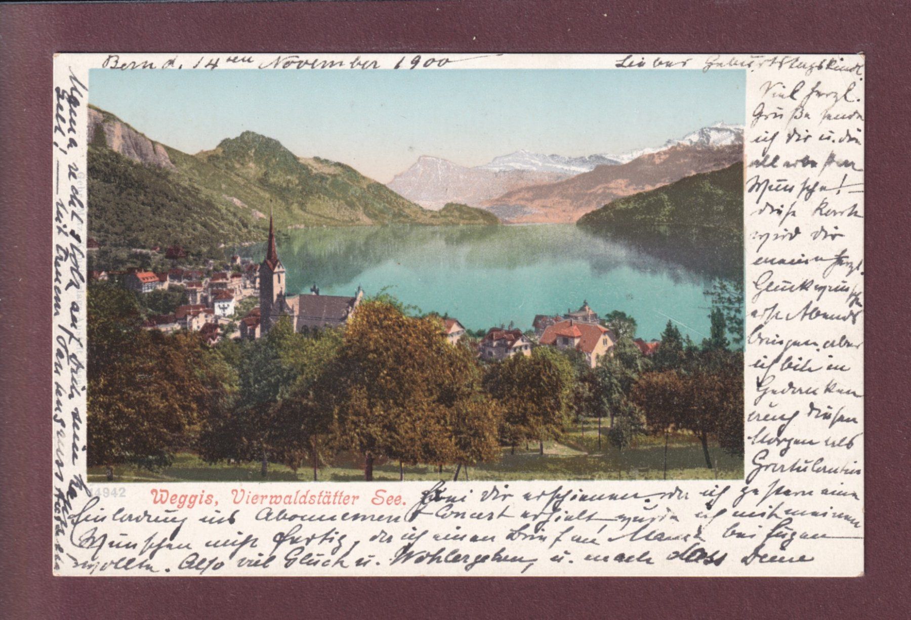 Ansichtskarten: WEGGIS am Vierwaldstättersee - 1900 – Gebraucht aus Pully von nicecards