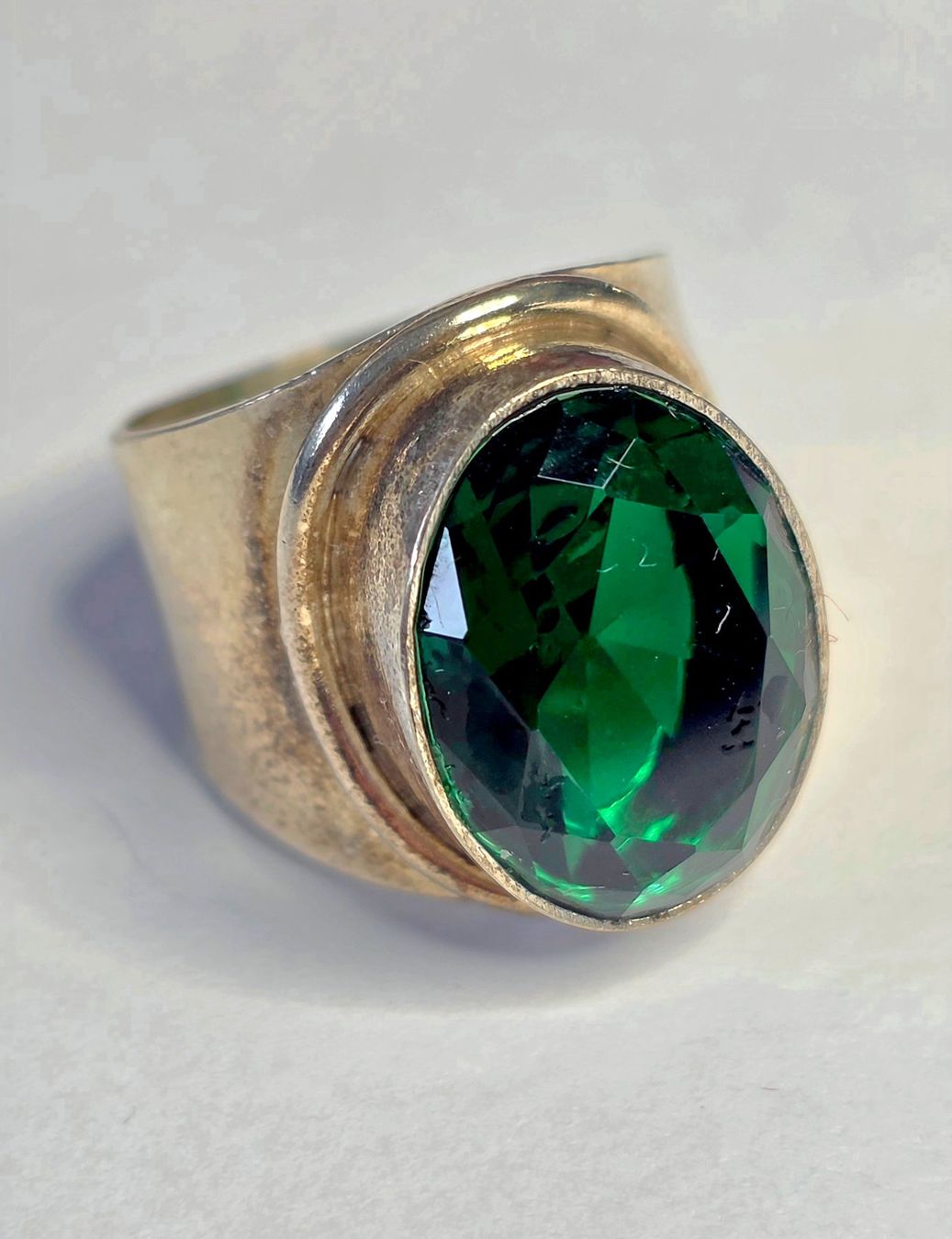 Bagues: Silber Ring grün – Neuf (Voir description) à Zürich par adriben 1
