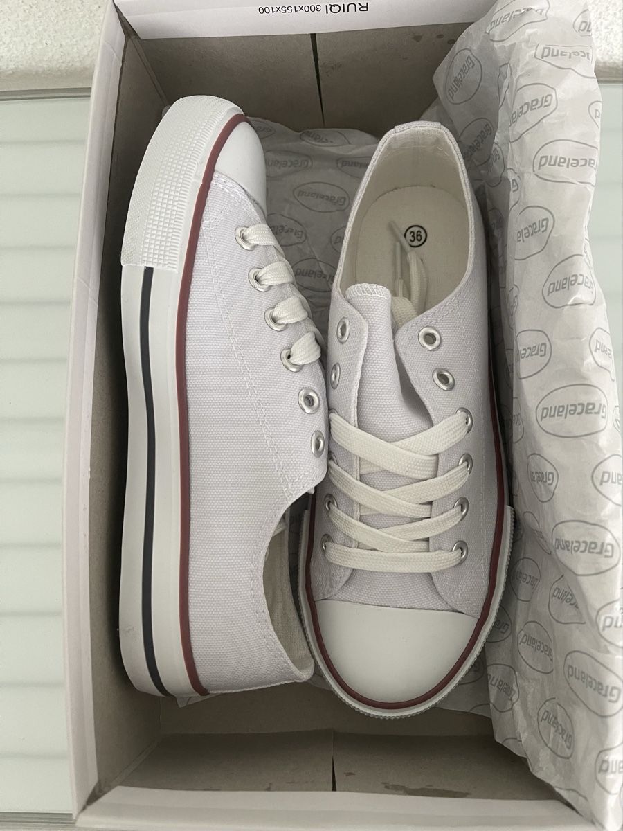 Dosenbach Damenschuhe: Turnschuhe, NEU, Stoff, weiss, Gr. 36 – Neu und originalverpackt aus Spreitenbach von R_1691