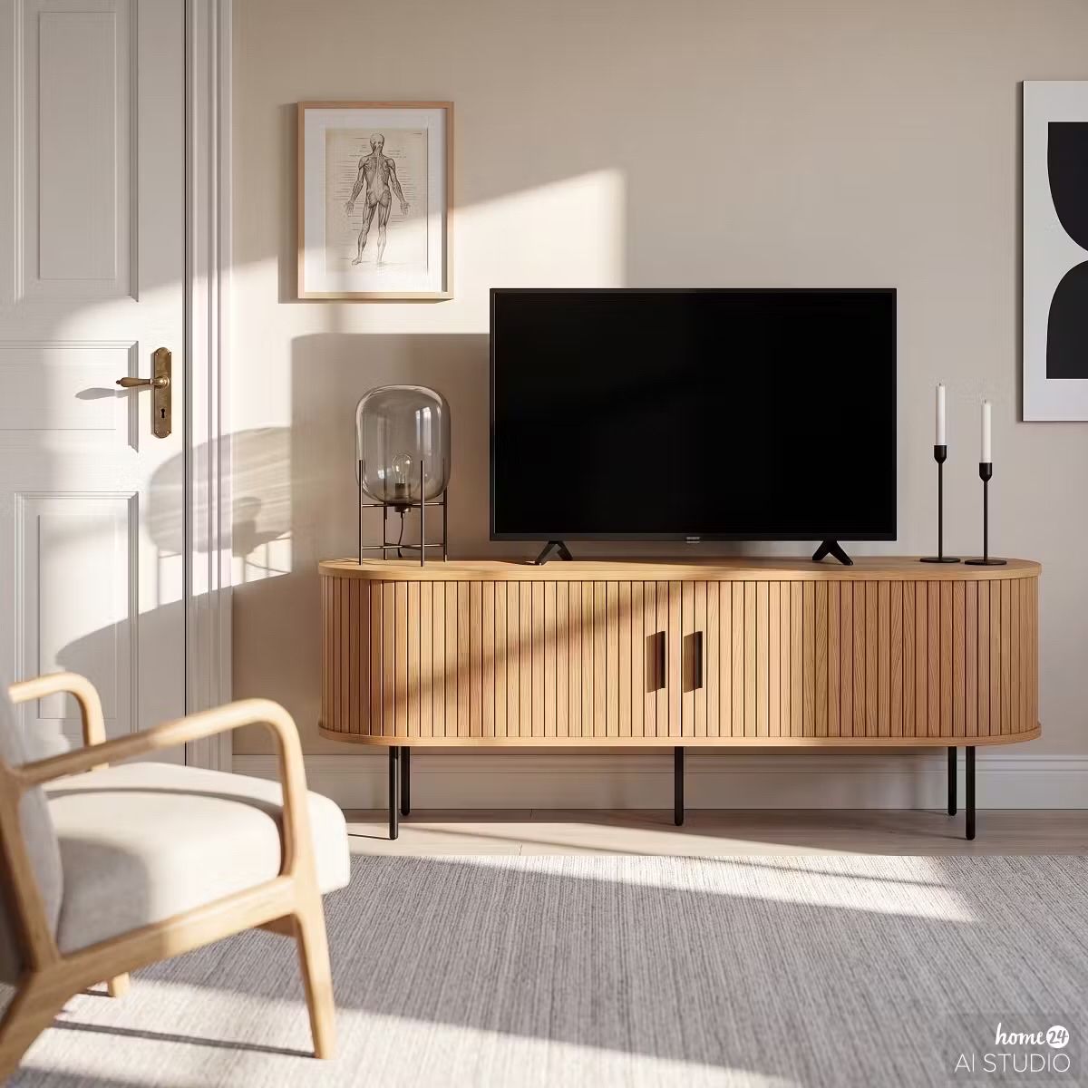 Meubles TV: TV-Lowboard BARAWOH Eiche Echtholzfurnier – D'occasion à Liebefeld par zoe_65s9 1