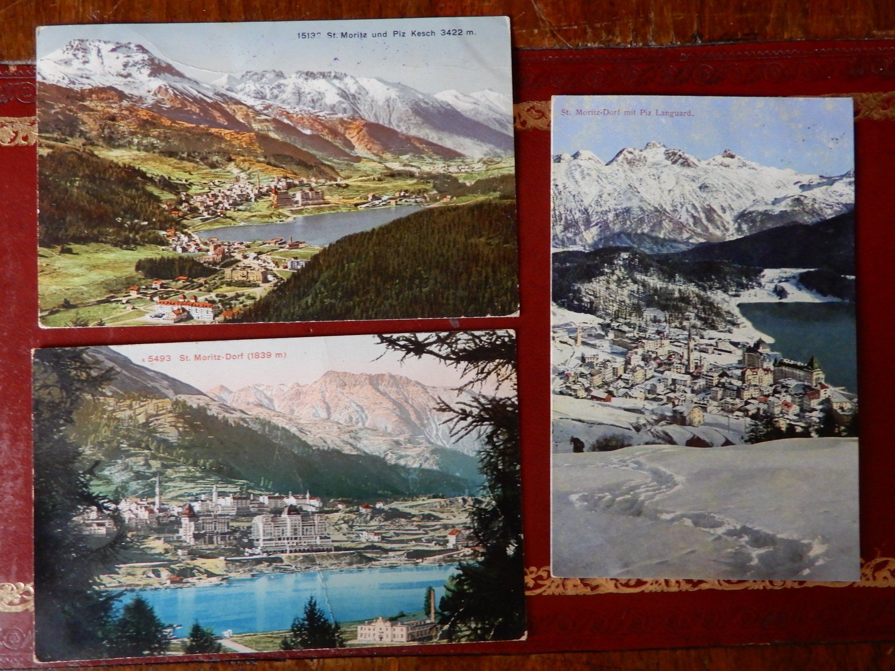 Cartoline postali: 3 alte Ansichtskarten St. Moritz - 1910/1913/1919 – Usato da Senèdes venduto da Framboise52