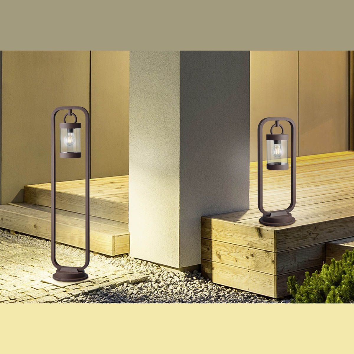 Lampade: Aussen Stehleuchte, Braun, 100 cm Höhe – Nuovo (secondo la descrizione) da Kreuzlingen venduto da Smart-Light 1