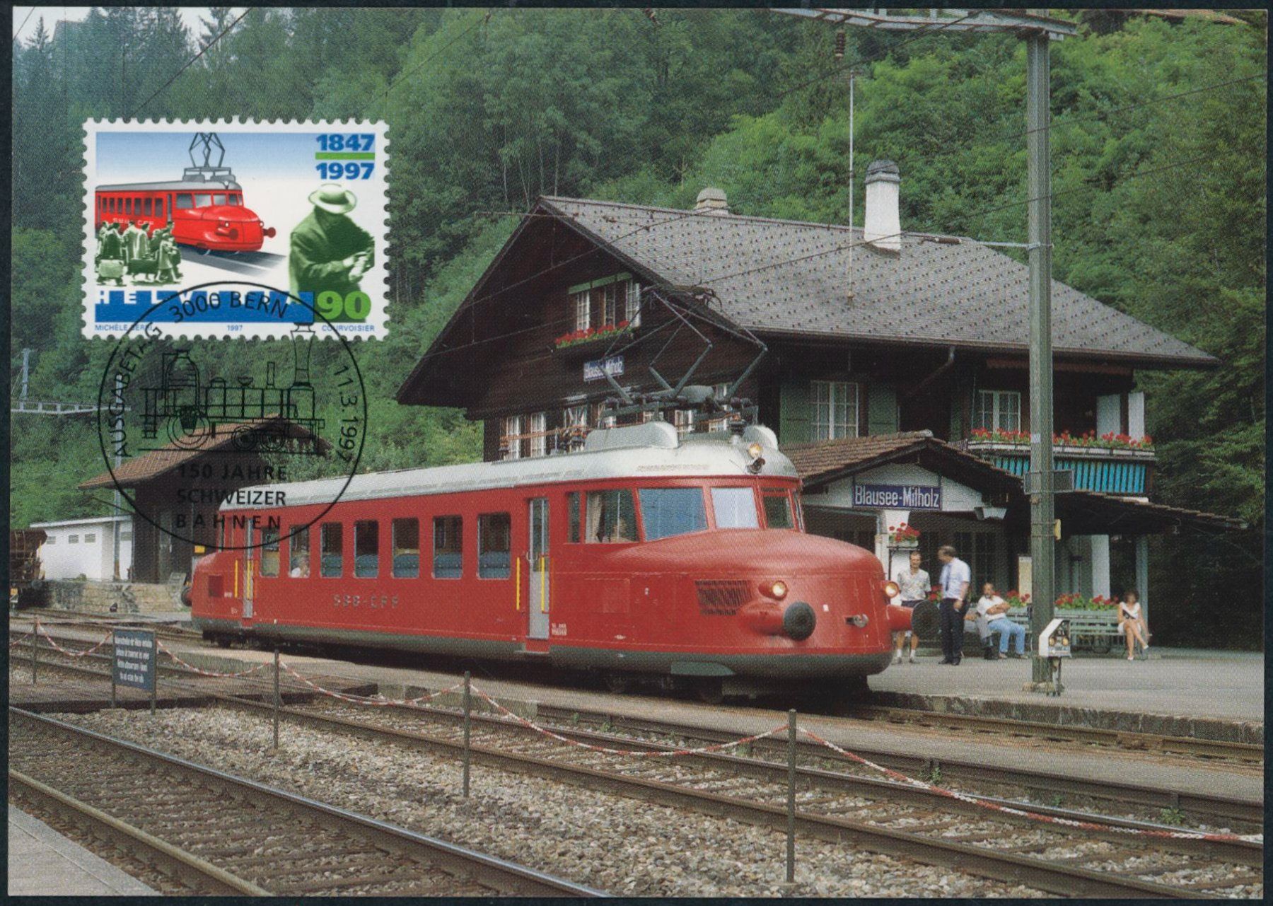Tutti i francobolli: 1997 - Schweizer Bahnen - Maximumkarten MK - Ersttag ET – Usato da Schindellegi venduto da leecollect 2