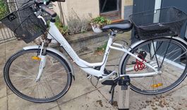 E-Totem E-Bike, weiss, inkl. Körbe für Einkäufe
