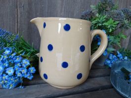 wunderschöner antiker Bauern-Krug Tupfen mit blauen Punkten