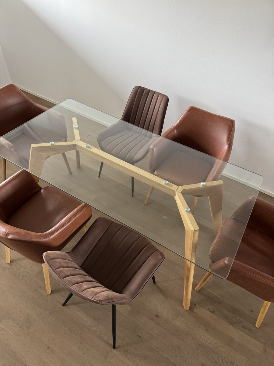 Set di tavolo e panche: Glastisch + 6 Stühle – Usato da Buchs ZH venduto da manu0123 5