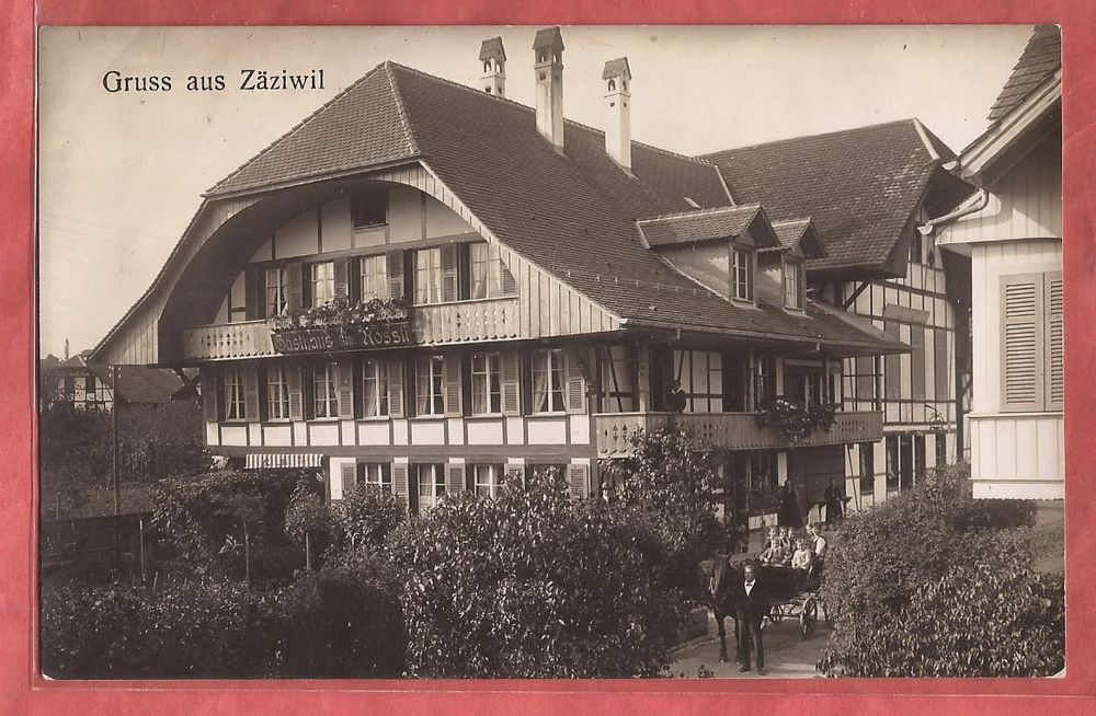 Zäziwil Gasthaus Rössli Mit Kutsche Fotokarte Ca 1930 Kaufen Auf